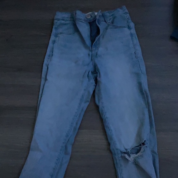 light blue ripped garage jeans size 1 - Picture 2 of 2